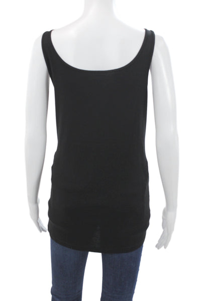 Eileen Fisher Women Black Organic Cotton Scoop Neck Sleeveless Tank Size 2X
