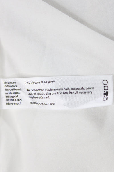 Eileen Fisher Women Basic White Viscose Long Sleeve T-Shirt Round Neck Size 2X