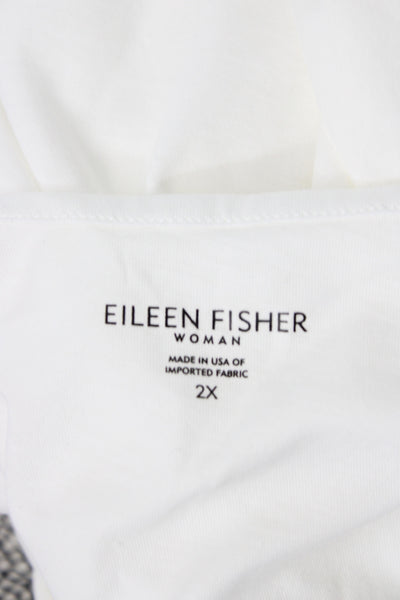 Eileen Fisher Women Basic White Organic Cotton Sleeveless Tank Size 2X