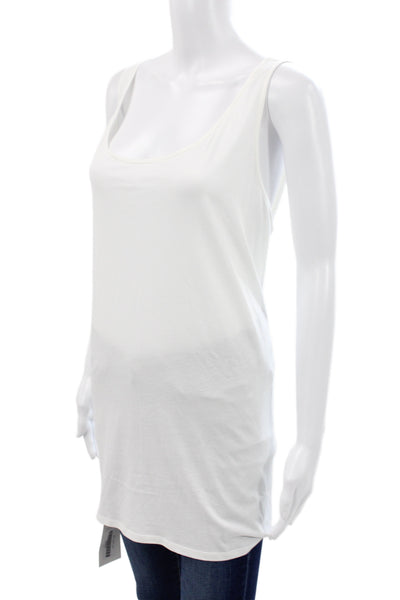 Eileen Fisher Women White Organic Cotton Scoop Neck Basic Tank Size 2X