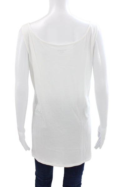 Eileen Fisher Women White Organic Cotton Scoop Neck Basic Tank Size 2X