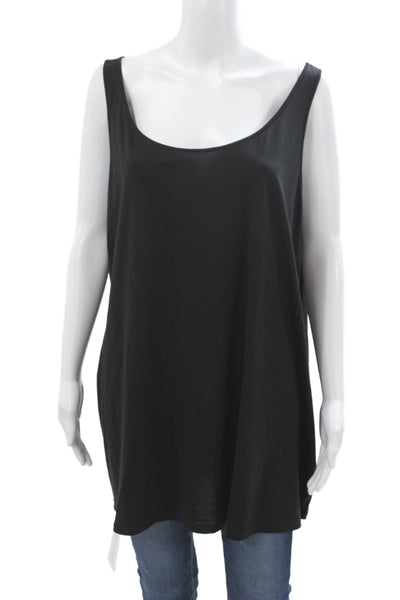 Eileen Fisher Women Basic Tank Black Scoop Neck Sleeveless Size 2X