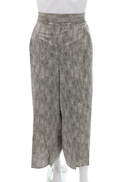 Eileen Fisher Womens Cropped Animal Print Black Pants Size 2X