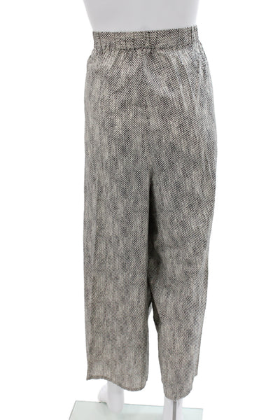 Eileen Fisher Womens Cropped Animal Print Black Pants Size 2X