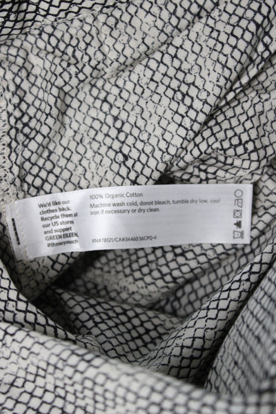 Eileen Fisher Womens Cropped Animal Print Black Pants Size 2X