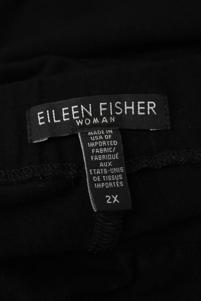 Eileen Fisher Womens Ankle Pants Black Viscose Blend Size 2X