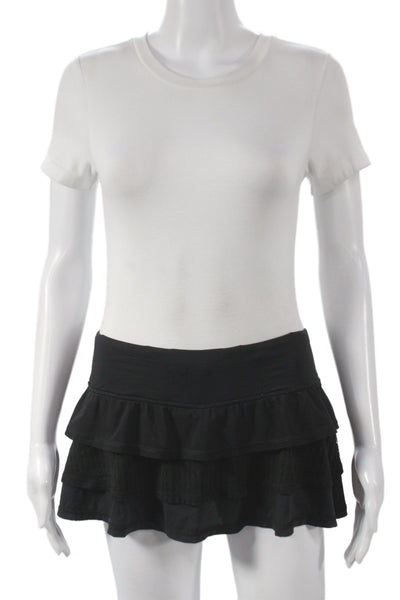 Lululemon Women Athletic Black Nylon Pull On Skort Mini Size 4