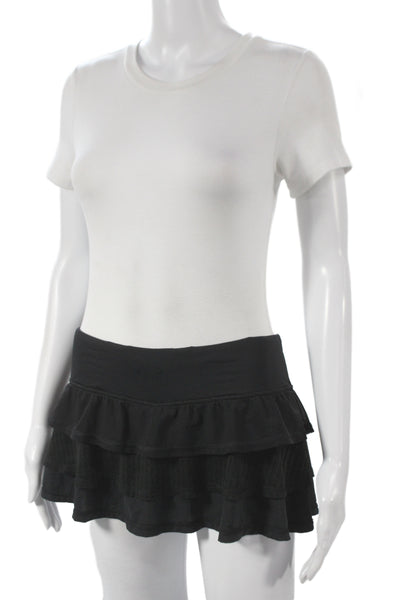 Lululemon Women Athletic Black Nylon Pull On Skort Mini Size 4