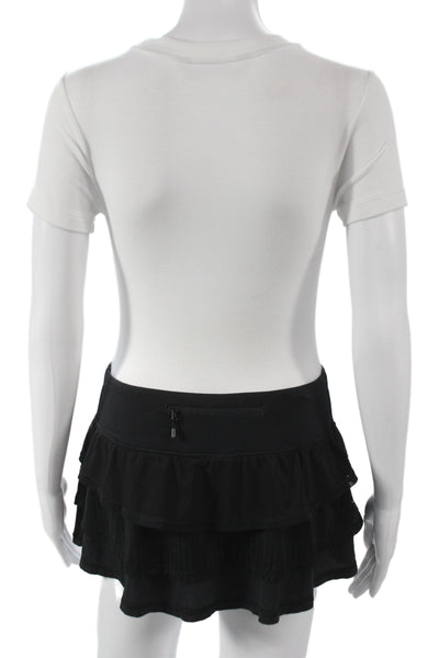 Lululemon Women Athletic Black Nylon Pull On Skort Mini Size 4