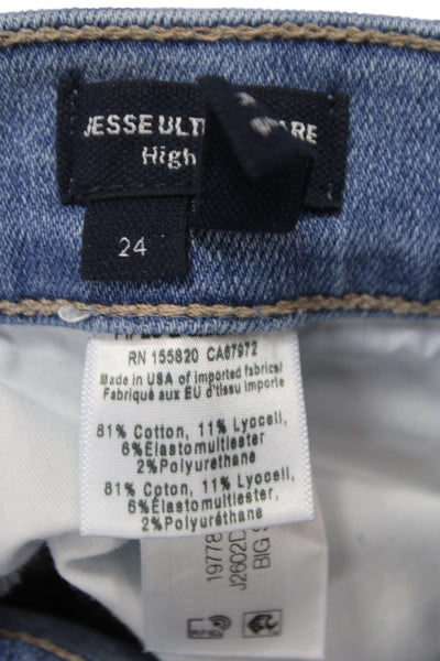 Veronica Beard Womens Wide Leg Jeans Blue Button Mid Rise Size 24