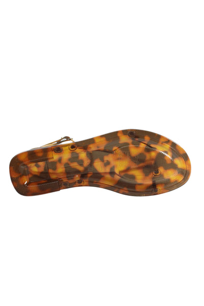 Dolce Vita Womens Gold Toned Accent Tortoise Print Strappy Sandals Brown Size 7