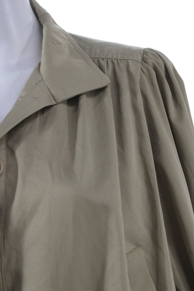 ASTR Womens Bomber Jacket Beige Cotton Button Long Sleeve Size XS