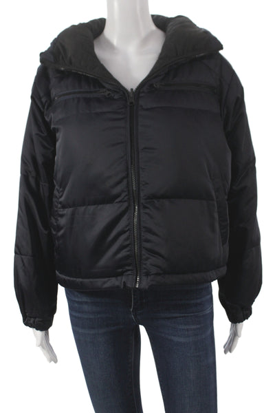 Blanc Noir Womens Reversible Black Puffer Jacket Size XS
