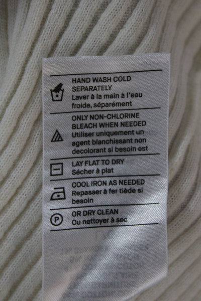 Vince Women Pullover Sweater Ivory Wool Crew Neck Long Sleeve Size L