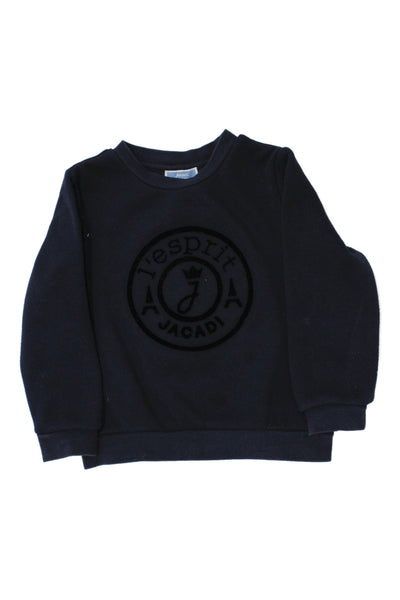 Jacadi Girls Crew Neck Long Sleeve Pullover Sweatshirt Blue Size 4