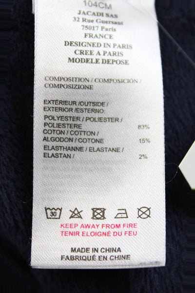 Jacadi Girls Crew Neck Long Sleeve Pullover Sweatshirt Blue Size 4