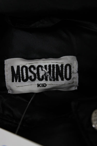 Moschino Unisex Kids Long Sleeve Zip Puffer Jacket Black Size 4