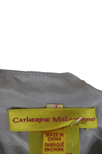 Catherine Malandrino Women Sheath Dress Silk Beige Sleeveless Size 6