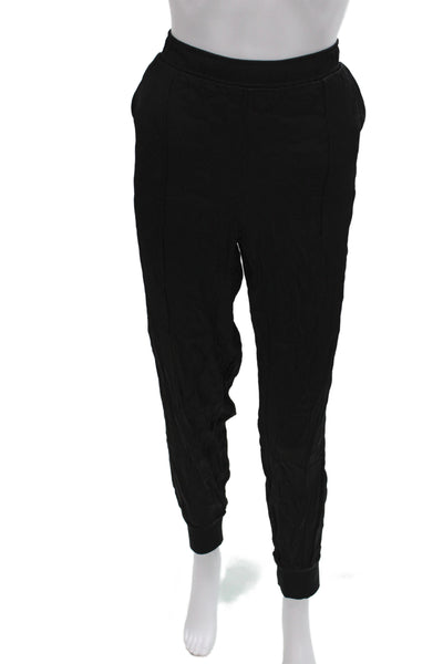 Gold Hawk Womens Jogger Pants Black Viscose Blend Pull On Size L