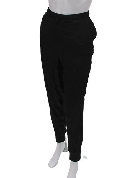 Gold Hawk Womens Jogger Pants Black Viscose Blend Pull On Size L