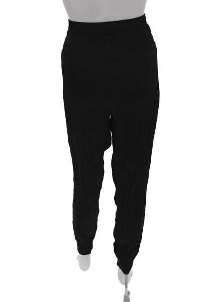 Gold Hawk Womens Jogger Pants Black Viscose Blend Pull On Size L