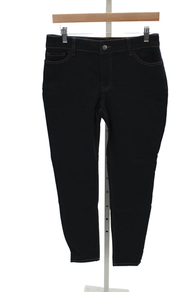 The Noli Shop Womens Skinny Blue Cotton Jeans Button Mid Rise Size 28