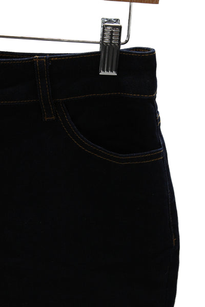 The Noli Shop Womens Skinny Blue Cotton Jeans Button Mid Rise Size 28