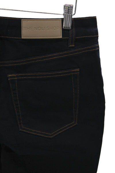 The Noli Shop Womens Skinny Blue Cotton Jeans Button Mid Rise Size 28