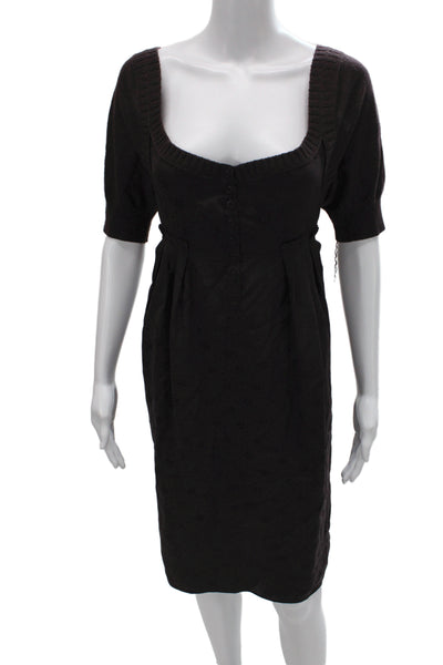 Marc By Marc Jacobs Womens Sheath Dress Black Silk Square Neck Size M