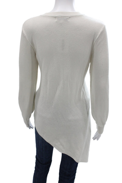 Derek Lam Women Pullover Sweater Ivory V Neck Long Sleeve Size XL
