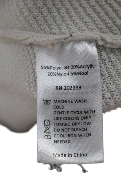 Derek Lam Women Pullover Sweater Ivory V Neck Long Sleeve Size XL