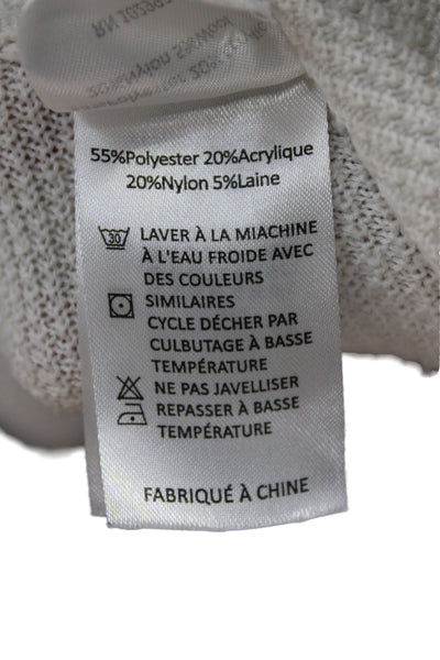 Derek Lam Women Pullover Sweater Ivory V Neck Long Sleeve Size XL