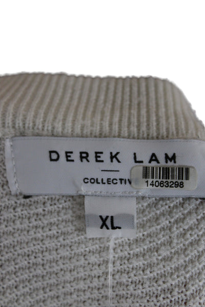 Derek Lam Women Pullover Sweater Ivory V Neck Long Sleeve Size XL