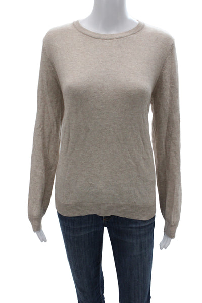 Caslon Womens Pullover Sweater Beige Crew Neck Long Sleeve Size L