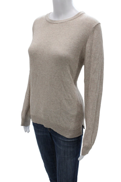 Caslon Womens Pullover Sweater Beige Crew Neck Long Sleeve Size L