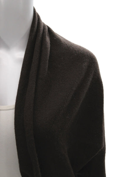 Neiman Marcus Women Shrug Sweater Cashmere Brown Cowl Neck Long Sleeve Size M