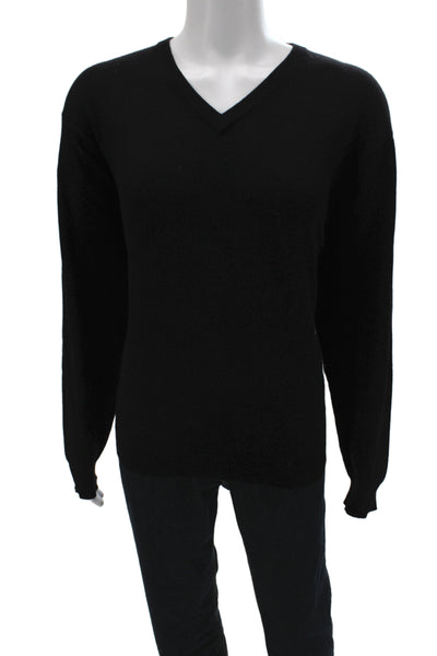 Club Room Mens Pullover Sweater V Neck 100% Cashmere Black Long Sleeve Size XL