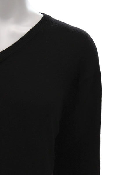 Club Room Mens Pullover Sweater V Neck 100% Cashmere Black Long Sleeve Size XL