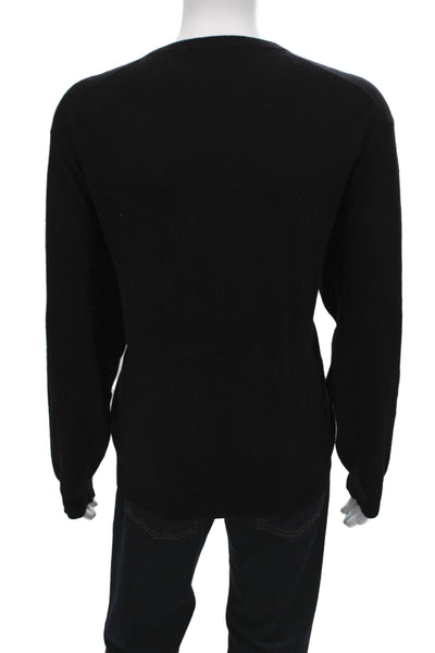 Club Room Mens Pullover Sweater V Neck 100% Cashmere Black Long Sleeve Size XL