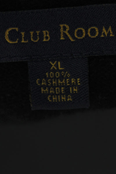 Club Room Mens Pullover Sweater V Neck 100% Cashmere Black Long Sleeve Size XL