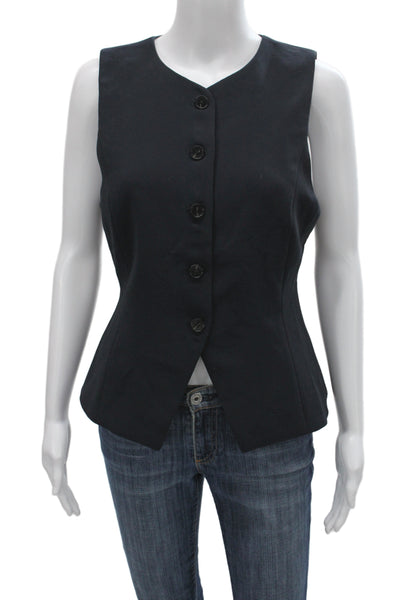 Wilfred Womens Vest Black Button Round Neck Sleeveless Size 6