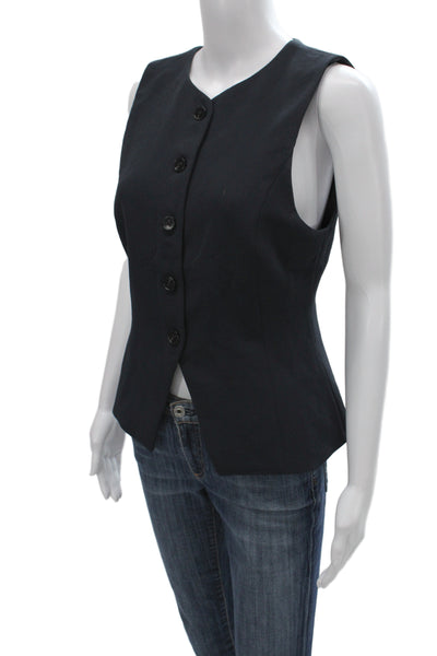 Wilfred Womens Vest Black Button Round Neck Sleeveless Size 6