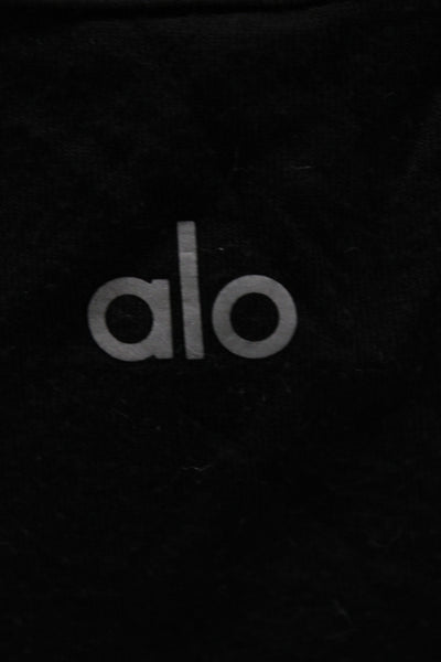 Alo Yoga Womens Cropped Tank Black Rayon Round Neck Sleeveless Size S