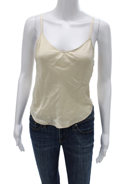 Reformation Women Silk Scoop Neck Camisole Sleeveless Beige Size S