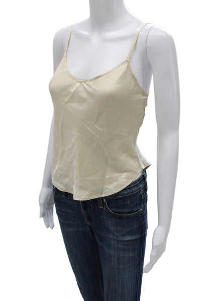 Reformation Women Silk Scoop Neck Camisole Sleeveless Beige Size S