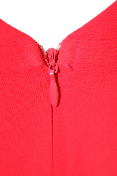 By The Way Women Red V-Neck Sleeveless Jumpsuit Zip Polyester Size S