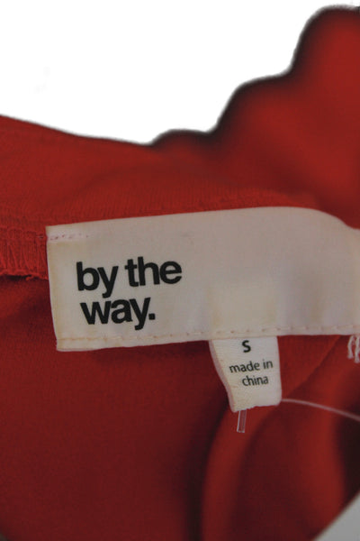 By The Way Women Red V-Neck Sleeveless Jumpsuit Zip Polyester Size S