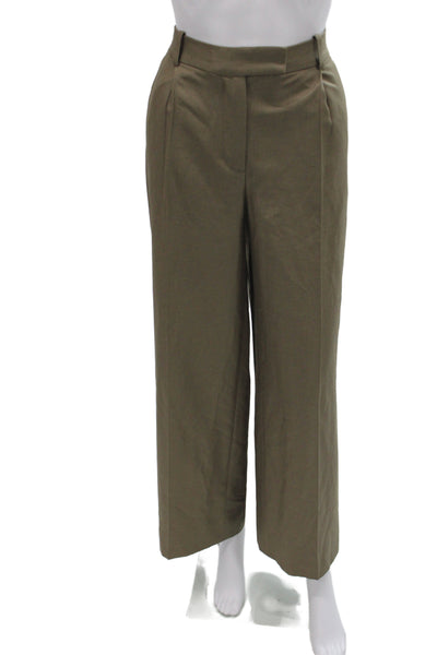 Zara Women Dress Pants Green Polyester Zip Inseam 30 Size S