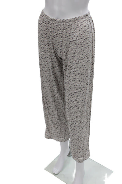 Eberjey Women Animal Print Capri Pajama Set Beige Long Sleeve Size S Petite