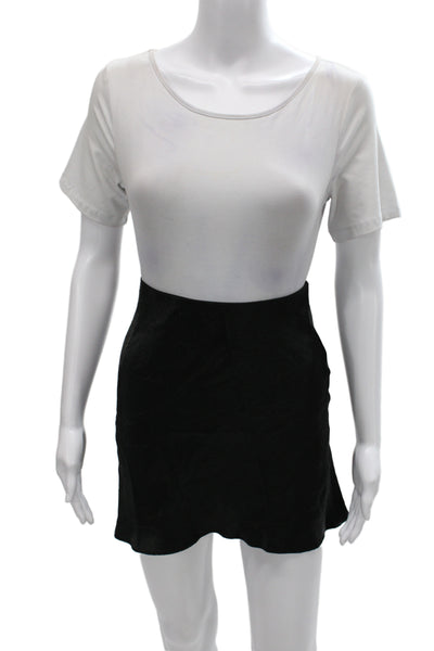 Babaton Women Mini Skirt Black Acetate Short Size 8